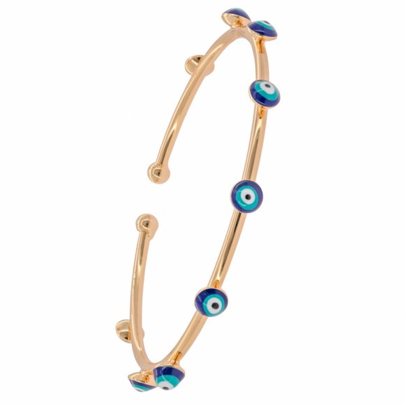 4 braceletsEvil eye, Nazar Gold Metal, talisman, open cuff, turkish eye - Picture 13 of 16
